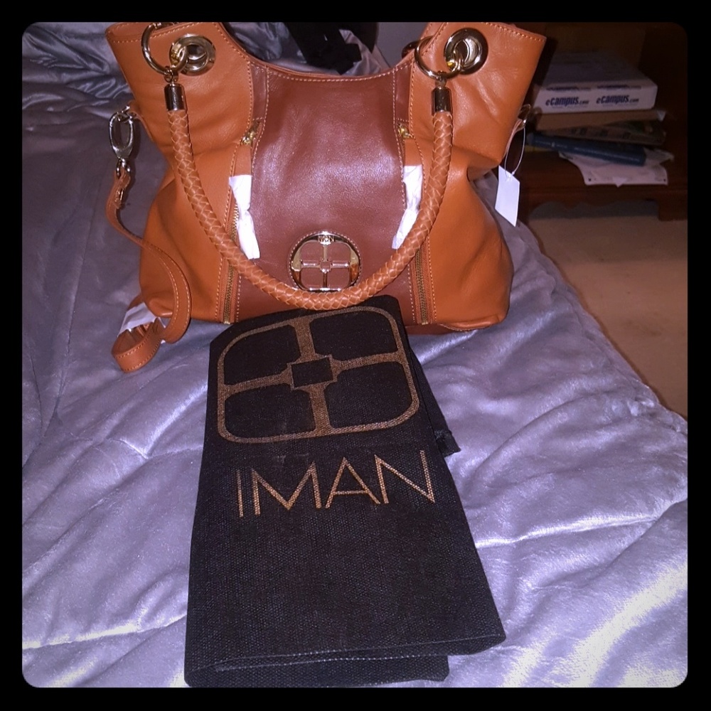 Iman Leather Tote
